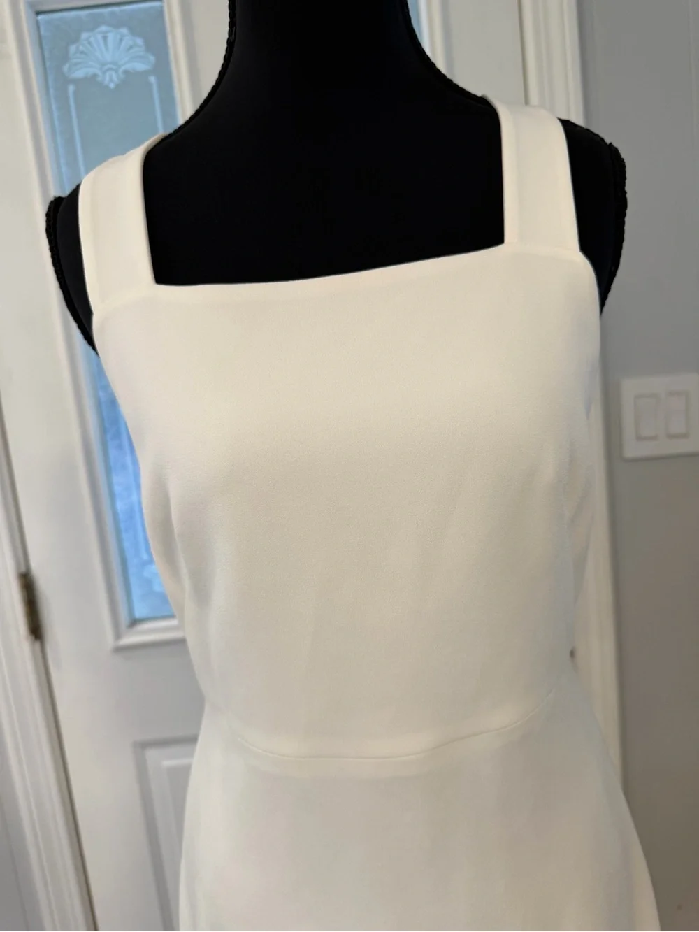 Club Monaco White Square Neck Bow Back Sheath Dress Size 2